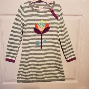 Mini Boden Long Sleeve Stripe Floral Dress 7 8